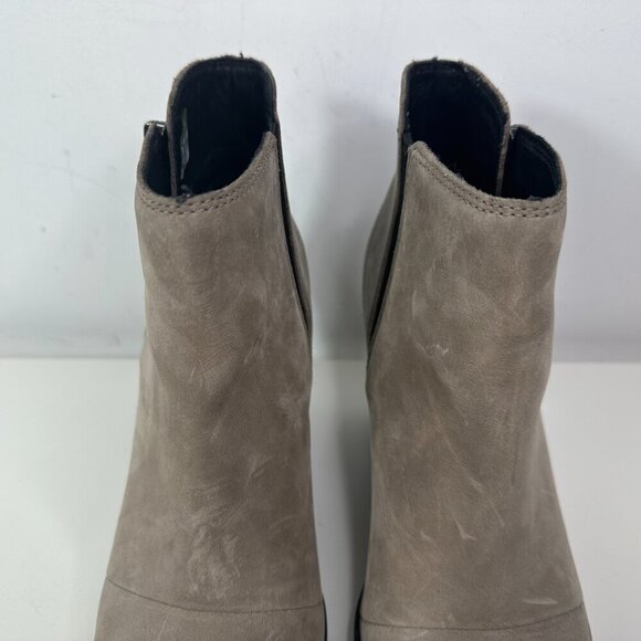 Women's Sorel Joan Uptown Zip Wedge Tan Boots Sz 9 - Picture 6 of 14